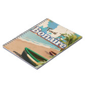 Bonaire vintage reisposter kunst. notitieboek (Linkerzijde)