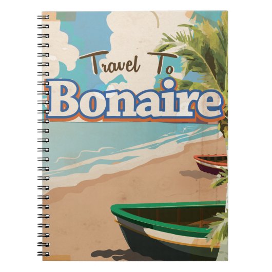 Bonaire vintage reisposter kunst. notitieboek (Voorkant)