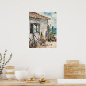 Bonaire vis hut poster (Keuken)
