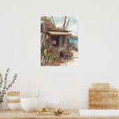 Bonaire vis hut poster (Keuken)
