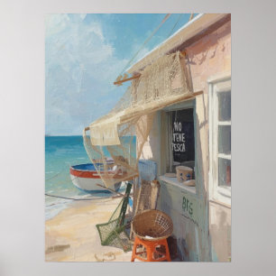 Bonaire vis hut poster