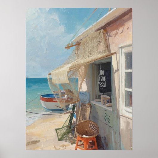 Bonaire vis hut poster (Voorkant)