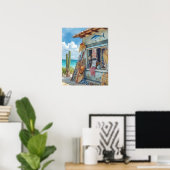 Bonaire viskraam uitverkocht poster (Thuiskantoor)