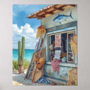 Bonaire viskraam uitverkocht poster