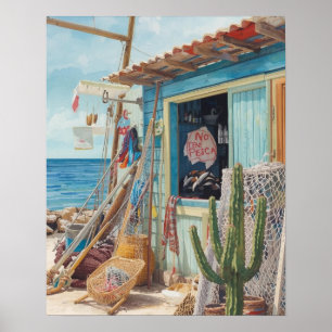 Bonaire visshack uitverkocht poster