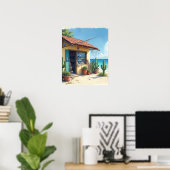 Bonaire visshack uitverkocht poster (Thuiskantoor)