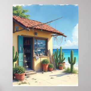 Bonaire visshack uitverkocht poster
