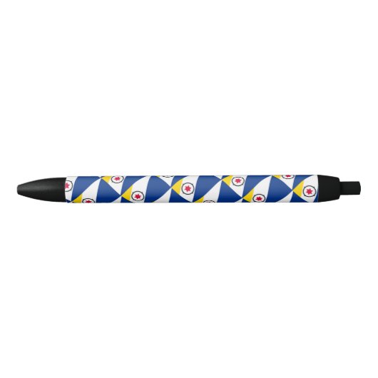 Bonaire Vlag Balpen Zwarte Inkt Pen (Voorkant)