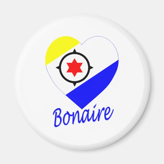Bonaire Vlag Hart Magneet (Voorkant)