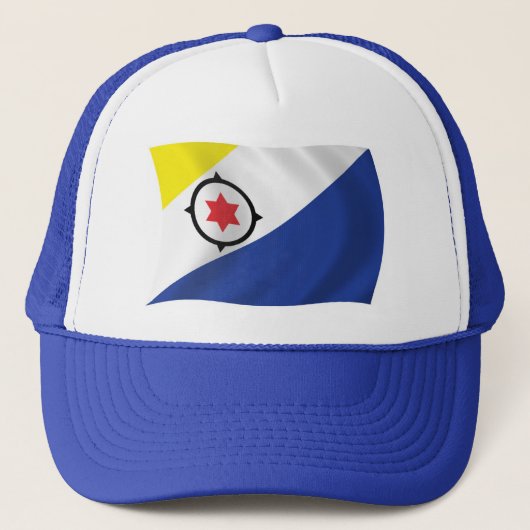 Bonaire Vlag Hoed Trucker Pet (Voorkant)