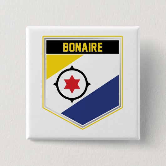 Bonaire vlaggenschip vierkante button 5,1 cm (Voorkant)