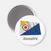 Bonaire Waving Flag met naam Magneet (Voorkant / Achterkant)