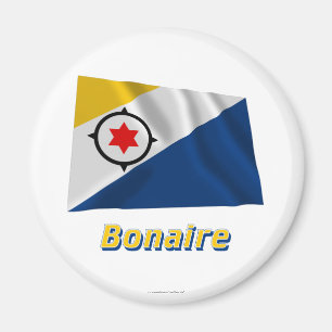 Bonaire Waving Flag met naam Magneet