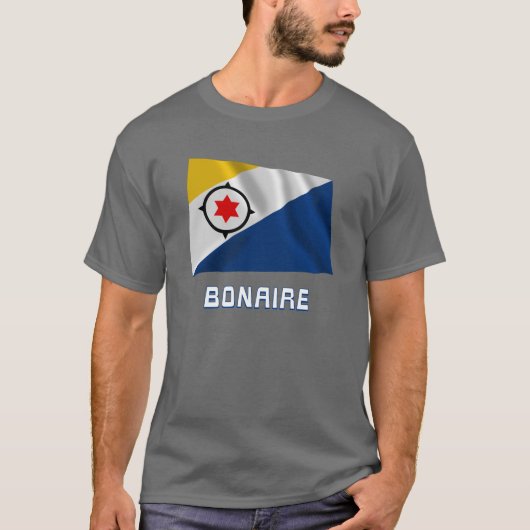 Bonaire Waving Flag met naam T-shirt (Voorkant)