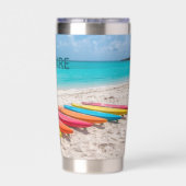 Bonaire windsurfen paradijs geïsoleerde drinkbeker (Achterkant)