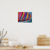 Bonaire-windsurfersposter Poster (Keuken)