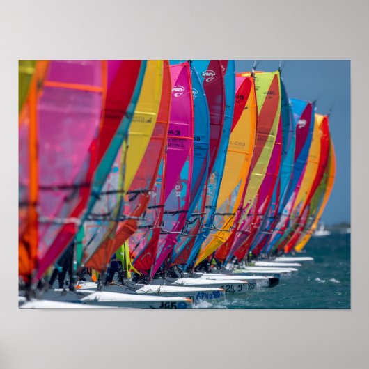 Bonaire-windsurfersposter Poster (Voorkant)