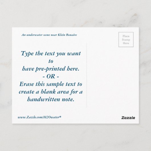 Bonairererereef Custom Briefkaart (Achterkant)