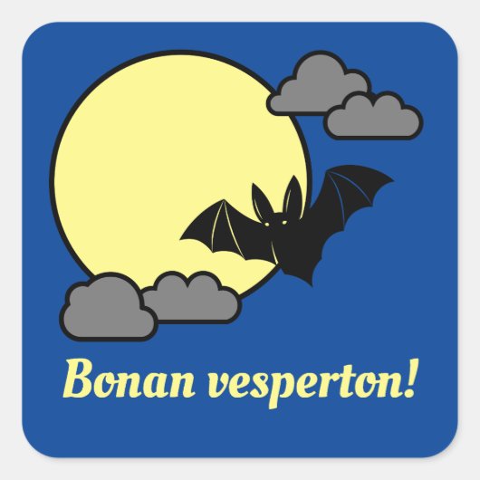 Bonan vesperton. vierkante sticker (Voorkant)