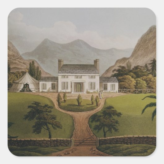 Bonaparte s Mal-Maison in St. Helena, 1821 Vierkante Sticker (Voorkant)