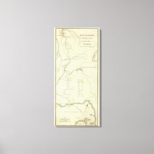 Bonaparte s Route van Elba naar Parijs Canvas Afdruk (Voorkant)