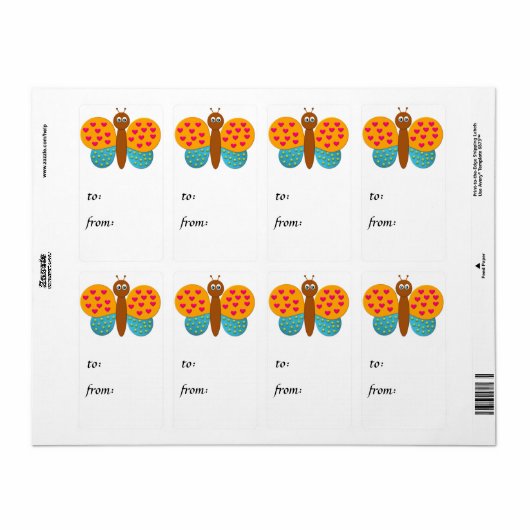 BonBon Fantasy Butterfly's Gift Label (Full Sheet)
