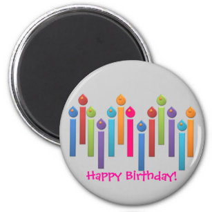 BonBon Party Gelukkige Verjaardag kleurrijke kaars Magneet