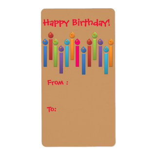 BonBon Party Happy Birthday Gift label kleurrijk