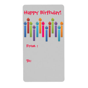 BonBon Party Happy Birthday Gift label kleurrijk