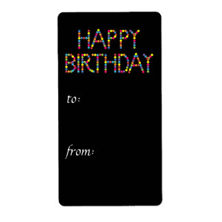 BonBon Party Rainbow Happy Birthday Gift Label