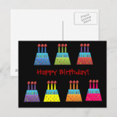 BonBon Party Rainbow verjaardagstaarten Briefkaart (Voorkant / Achterkant)