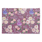 Bonbon Pink Colored Waterverf Floral Kussensloop (Achterkant)