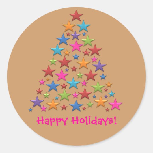 BonBon Regenboog Kerstboom Kleurrijke Stickers (Voorkant)