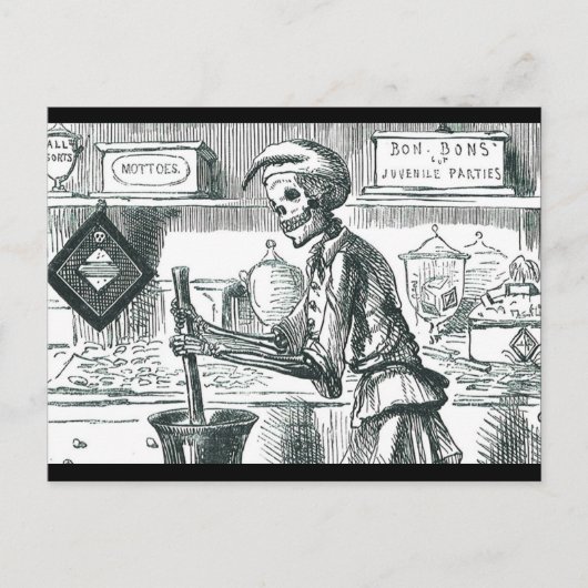 "BonBons for Juvenile Party" - Schaamapotheker Briefkaart (Voorkant)