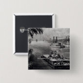 Bond door de rivier vierkante button 5,1 cm (Voorkant /achterkant)