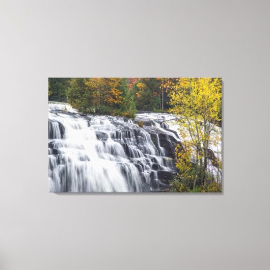 Bond Falls in de herfst bij Paulding, Michigan Canvas Afdruk (Voorkant)