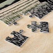 Bond in Silhouette veld met dochter moeder liefde Legpuzzel (Zijkant)