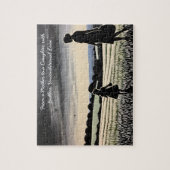 Bond in Silhouette veld met dochter moeder liefde Legpuzzel (Verticaal)