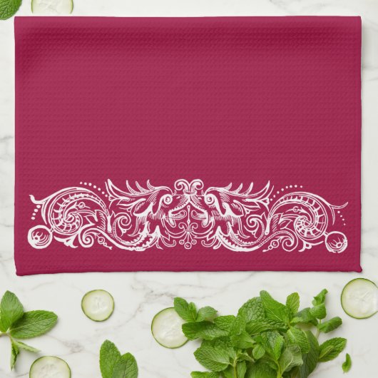 Bond Monsters White Print Kitchen Towel Theedoek (Gevouwen)