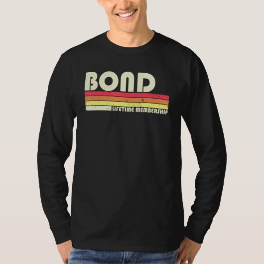 Bond Surname Retro  80-90-jarige hereniging T-shirt (Voorkant)