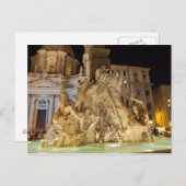 Bonde van de 4 rivieren, Piazza Navona, Rome Briefkaart (Voorkant / Achterkant)