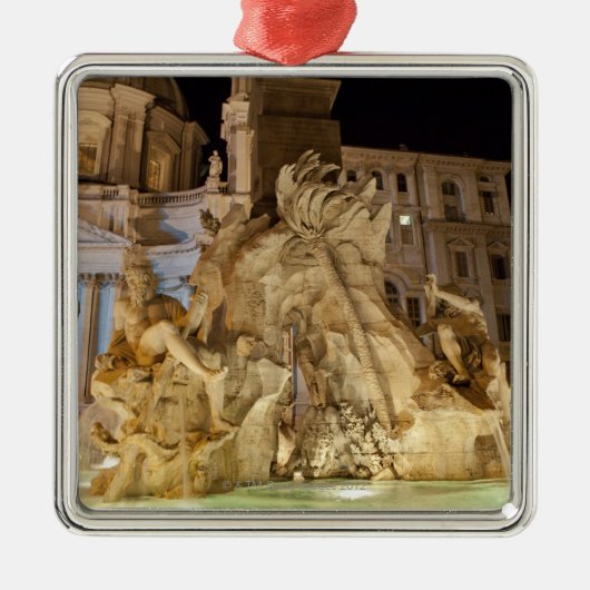 Bonde van de 4 rivieren, Piazza Navona, Rome Metalen Ornament (Voorkant)