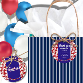 Bonde van het Baseball Kind Bedankjes Labels