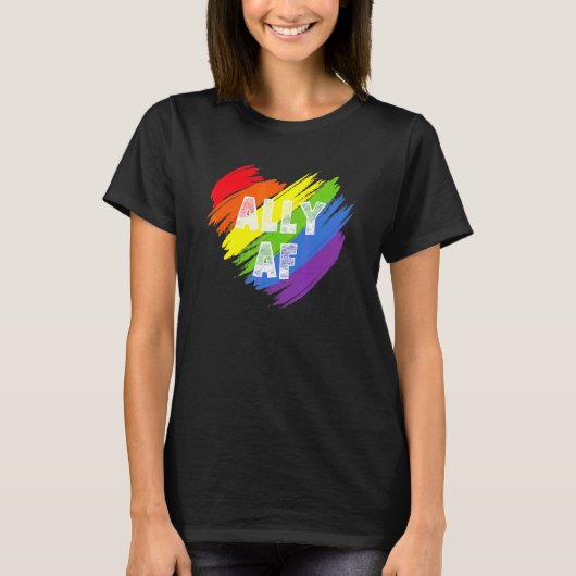 Bondgenoot Af Hart LGBT Community Trots Bondgenoot T-shirt (Voorkant)