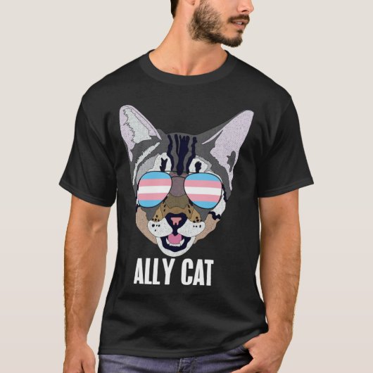 Bondgenoot Kat Grappige Kat Trans Pride T-shirt (Voorkant)