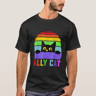 Bondgenoot Kat LGBT Gay Regenboog Pride Vlag Grapp T-shirt