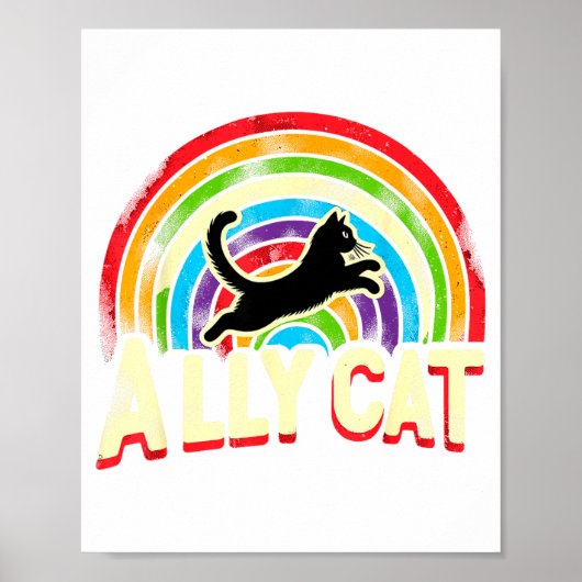 Bondgenoot Kat Lgbt Pride Kat Poster (Voorkant)