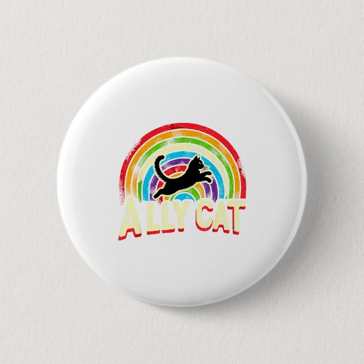 Bondgenoot Kat Lgbt Pride Kat Ronde Button 5,7 Cm (Voorkant)