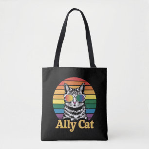 Bondgenoot Kat LGBT Regenboog Vlag LGBTQ Cadeau Tote Bag