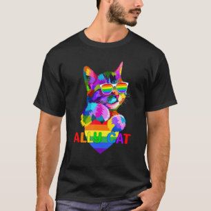Bondgenoot Kat Regenboog Vlag Hart Voor Lgbt Homos T-shirt